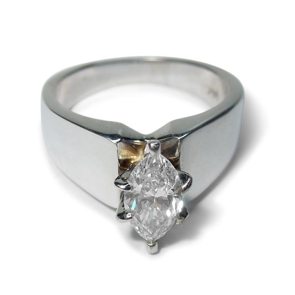 natural marquise diamond 2ct ring front view