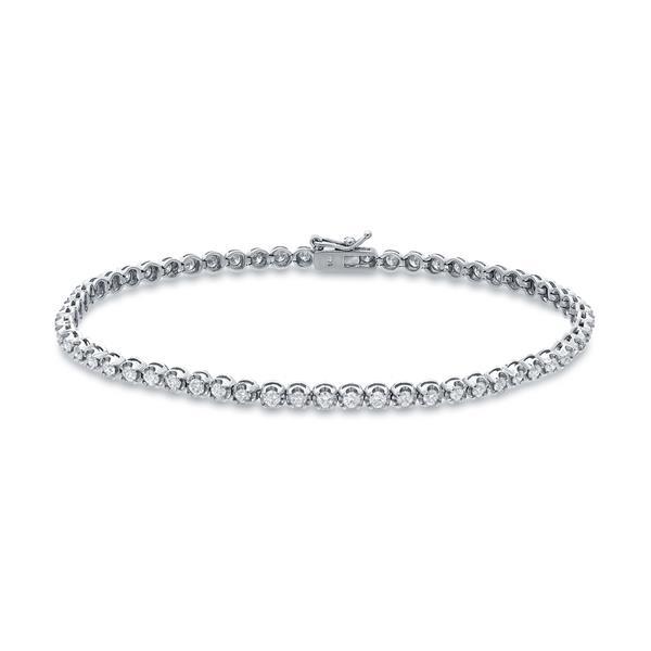 2 Carats Round Diamond Bracelet White Gold Jewelry 14K Tennis Bracelet
