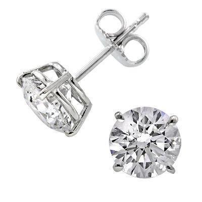 Gold Jewelry New Engagement White Gold Diamond Stud Earrings
