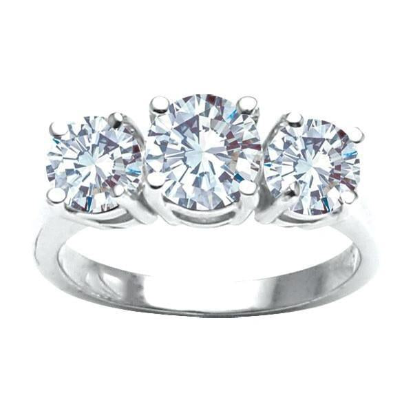 2 Carats Round Three Stone Diamond Anniversary Ring Three Stone Ring