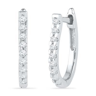 2 Ct Round Cut Diamonds Hoop Women Earring 14K White Gold Hoop Earrings