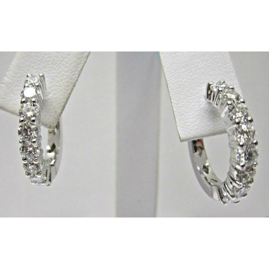 Natural Brilliant Round Diamond Hoop Earring