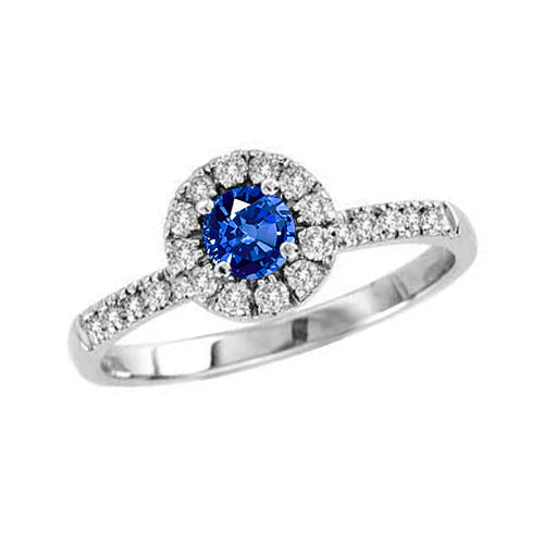 Sparkling Unique Sri Lanka Sapphire And Diamond Ring White Gold