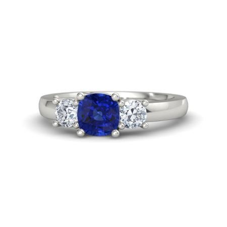 2.25 Ct Kashmir Sapphire Natural Earth Mined Diamonds Ring White Gold 14K New