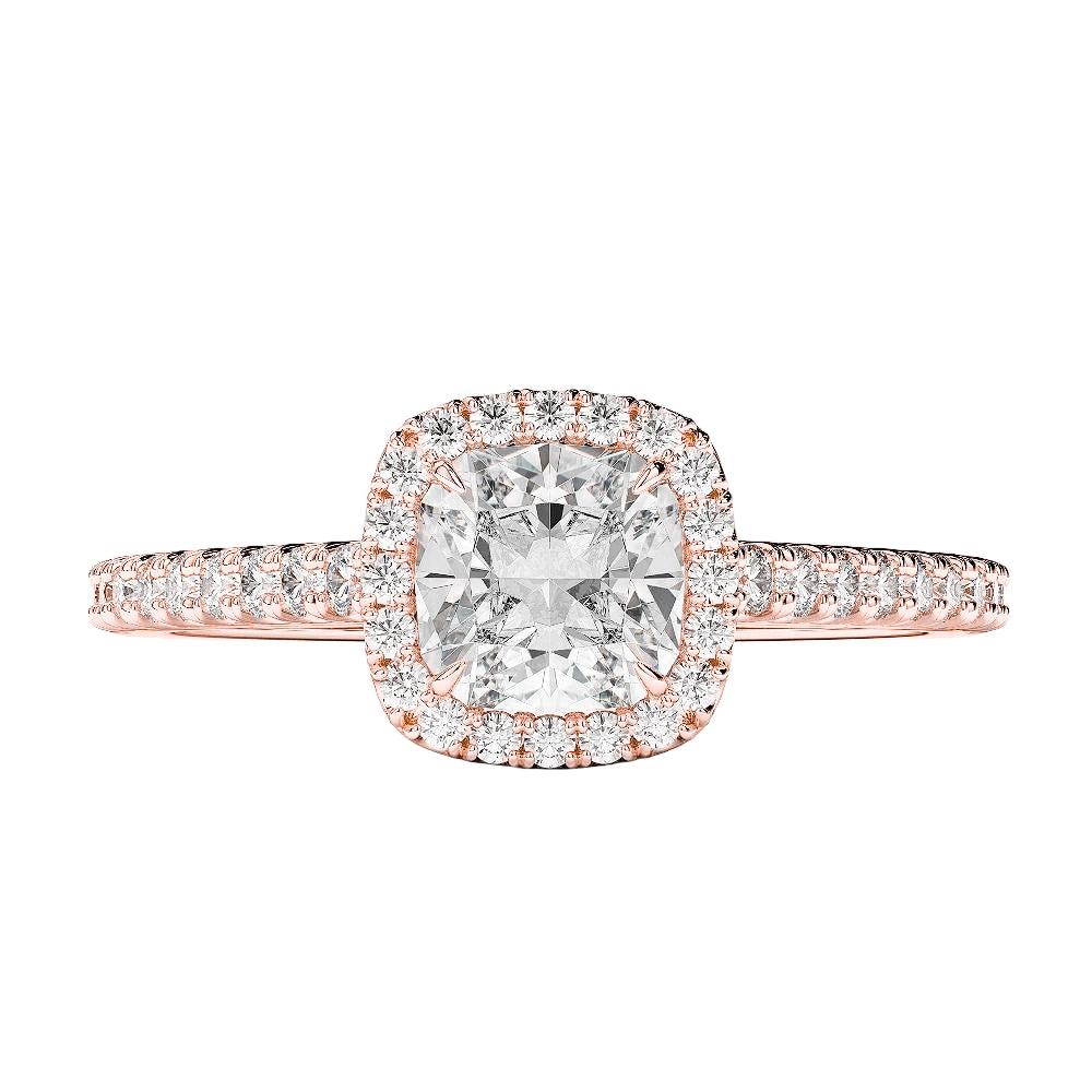 2.30 Ct Natural Earth Mined Diamonds Wedding Halo Ring Rose Gold 14K