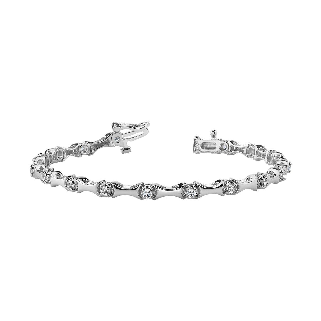 2.55 Carats Round Lab Grown Diamond 4 Prong Set Tennis Bracelet Solid Gold
