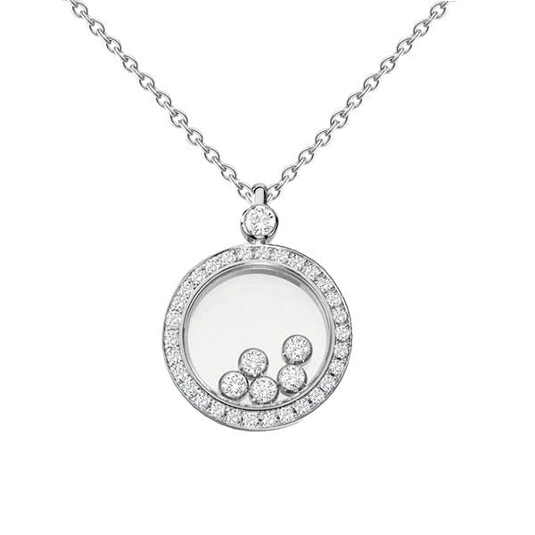 0.63 Ct Round Brilliant Cut Real Natural Earth Mined Diamonds Circle Pendant Necklace White