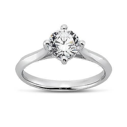 Prong Setting Round Brilliant Diamond Solitaire Ring