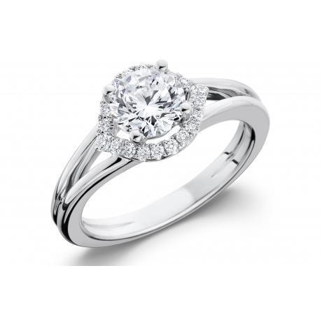 2.00 Carats Solitaire With Accent Diamonds Wedding Halo Ring Wg 14K Halo Ring