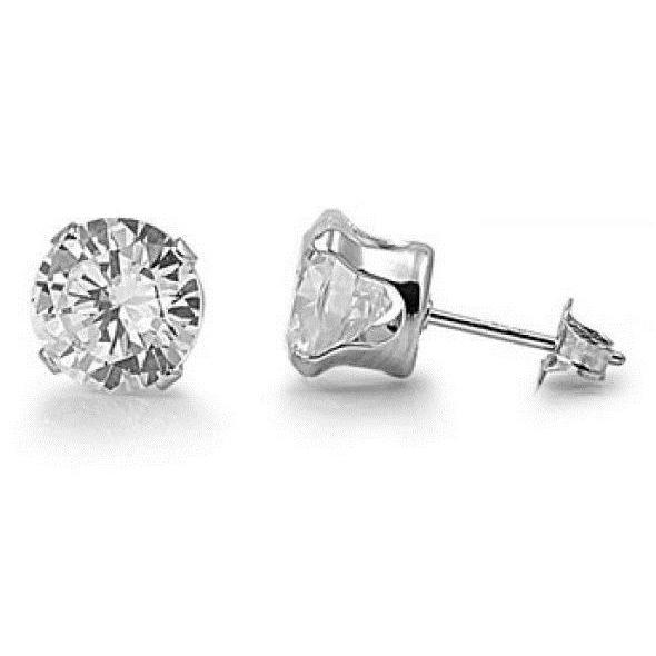 Brilliant Sparkling Ladies Studs Earrings Round Brilliant Cut Diamonds White Gold Stud Earrings