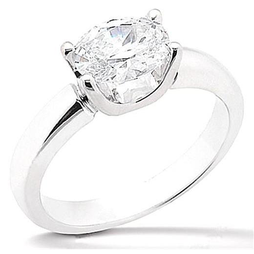 Four Prong Fancy Princess Cut Sparkling Vintage Style White Gold Diamond Solitaire Ring