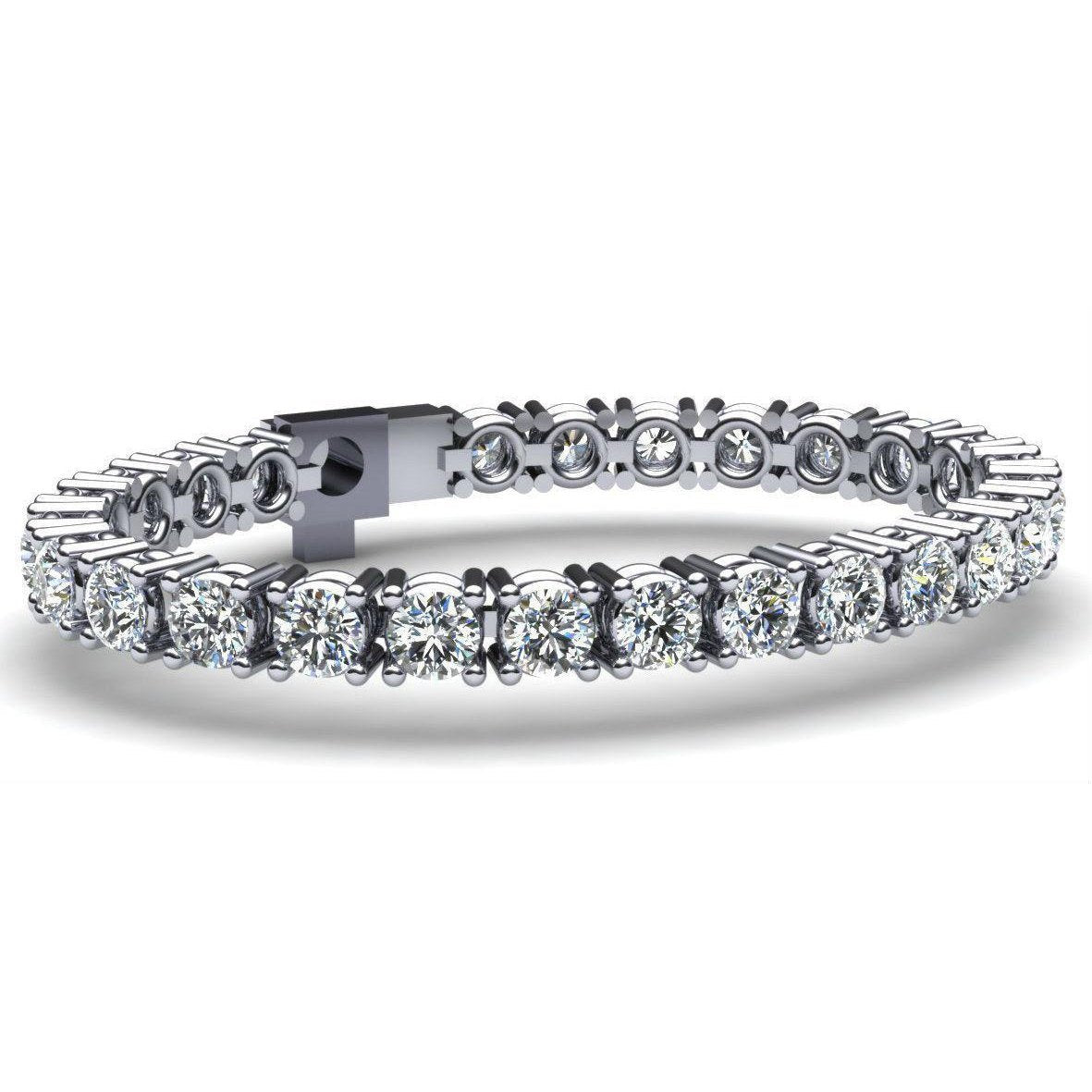 21.60 Carats Four Prong Set Round Cut Diamonds Bracelet Wg 14K New Tennis Bracelet