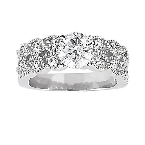 natural round diamond 2.80ct band front view