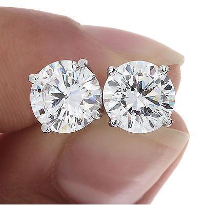 New Style Round Diamond Studs Earring White Gold Women Jewelry Stud Earrings