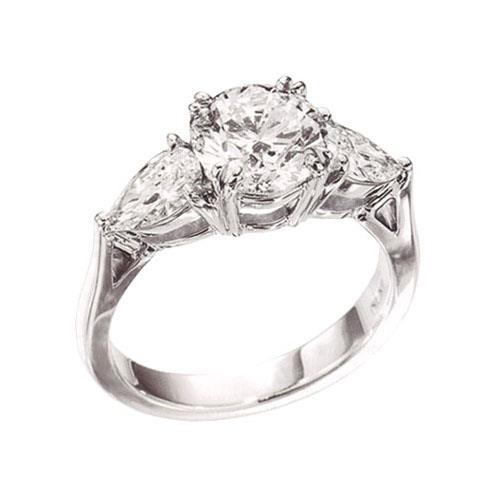 natural round diamond 2.20ct ring front view