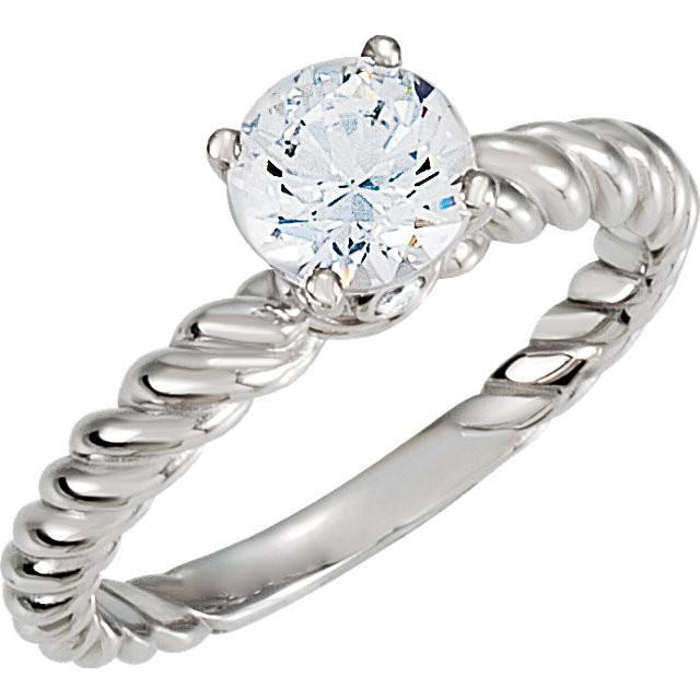 Round Brilliant Diamond White Gold Ring Sparkling Solitaire Ring