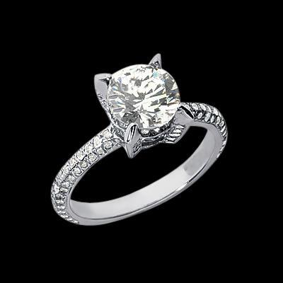 natural round diamond 2.25ct ring front view