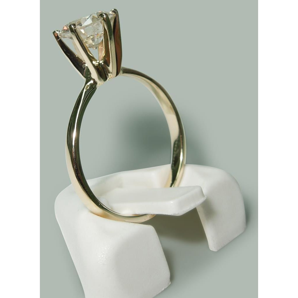 Solitaire Ring Prong Setting 1.50 Carat Round Diamond Ring Yellow Gold 14K Solitaire