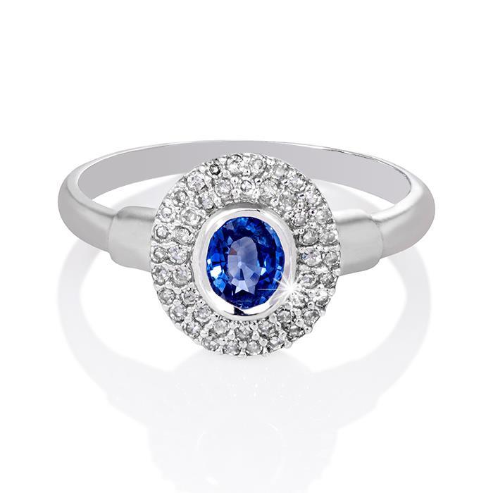 Lady’s Brilliant Brilliant Cut Sri Lanka Sapphire Diamonds Gemstone Ring