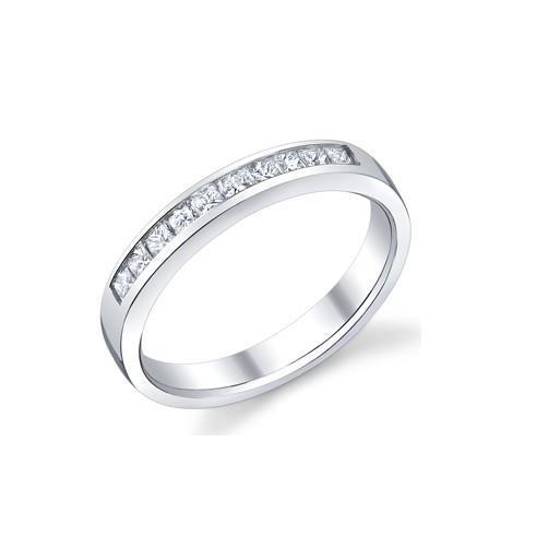 2.4 Ct Sparkling Princess Cut Diamond Eternity Band 14K White Gold Eternity Band