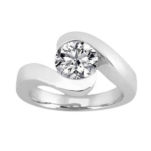 Fancy Diamond Engagement White Gold Solitaire Ring