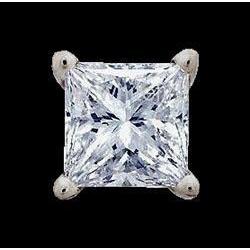 2.5 Ct. Princess Diamond Stud Earring Single Earring White Gold 14K Single Stud