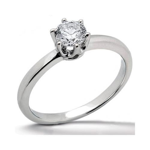 Women Round Sparkling Unique Solitaire White Gold Diamond Anniversary Ring