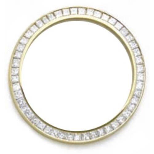 2.50 Carats Custom Princess Diamond Bezel To Fit Rolex Datejust Watch Yellow Gold 14K Watch Bezel
