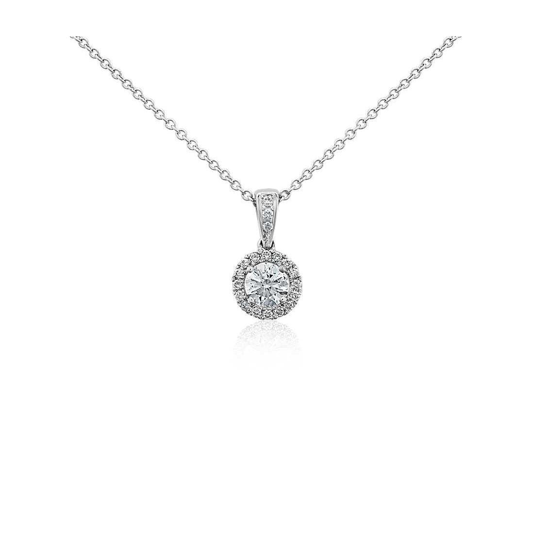 2.50 Carats Round Cut Diamond Pendant Necklace New White Gold 14K Pendant