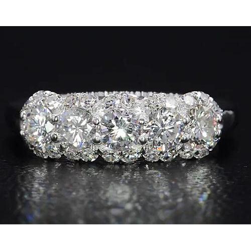 2.50 Carats Round Diamond Womens’ Anniversary Ring White Gold 14K