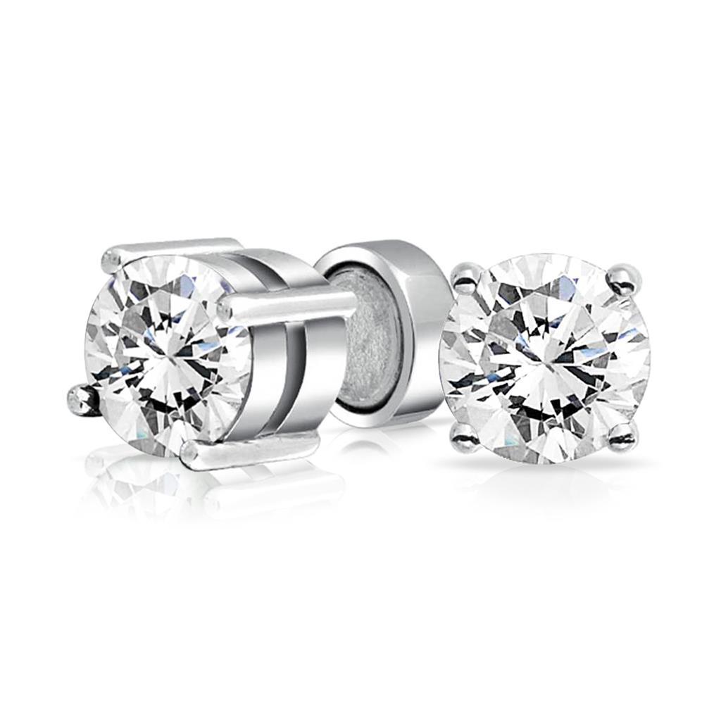natural round diamond 3.50ct earring front view