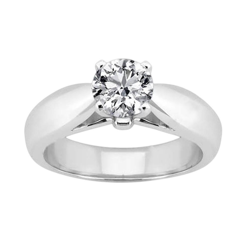 Lady’s Sparkling Unique Solitaire White Gold Diamond Anniversary Ring
