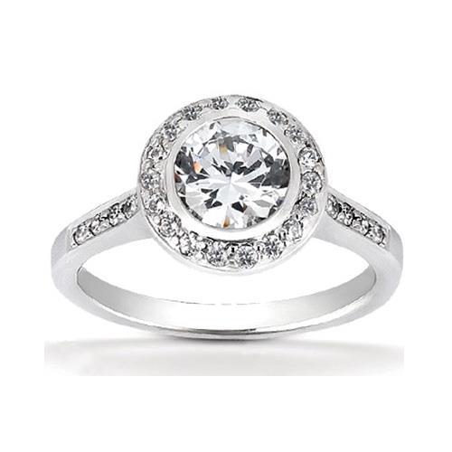 2.51 Carat Halo Transcend Diamond Wedding Ring Platinum Halo Ring