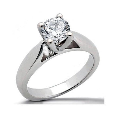 Four Claws Lady’s Fancy Wedding Engagement White Gold Diamond Solitaire Ring