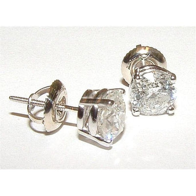 New Style Round Diamonds Platinum Stud Earrings