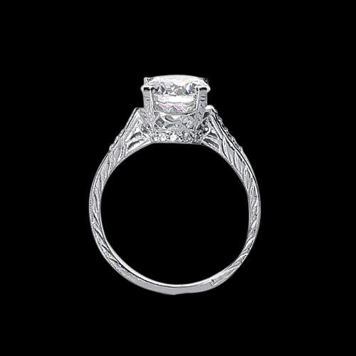 Sparkling Unique Lady’s Solitaire Ring with Accents White Gold Diamond