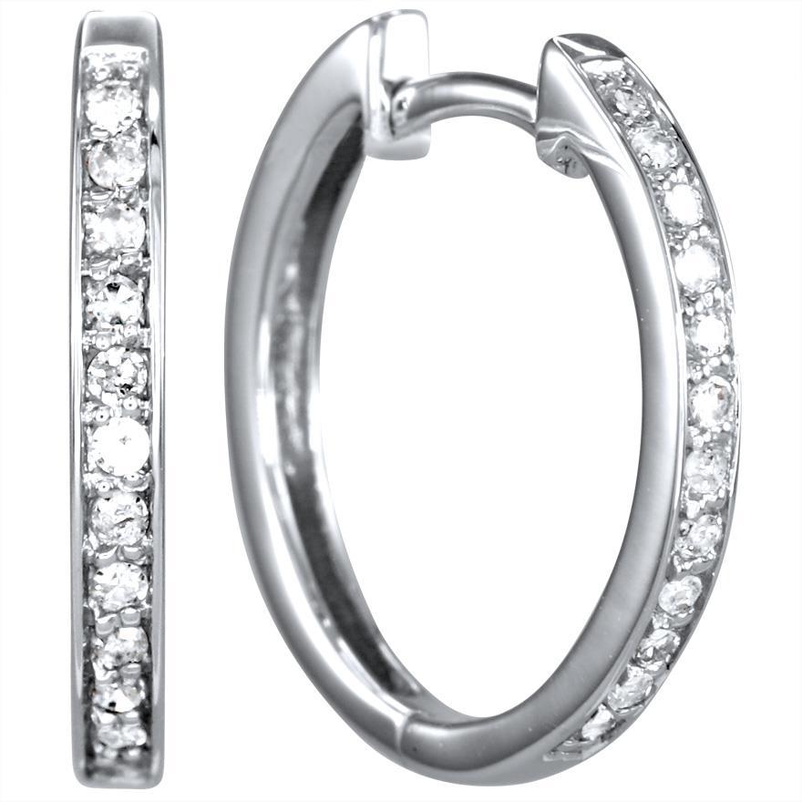 Brilliant Cut Sparkling Diamonds Hoop Earrings Hoop Earrings