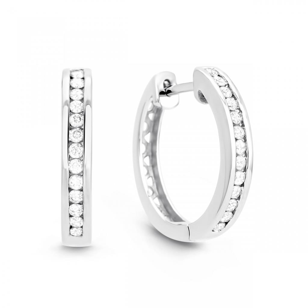 Natural Brilliant Round Diamond Hoop Earrings Hoop Earrings