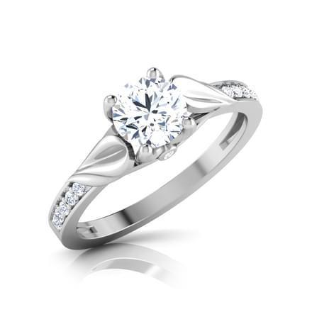Gorgeous Women Jewelry Sparkling Unique Solitaire Ring with Accents White Gold Diamond