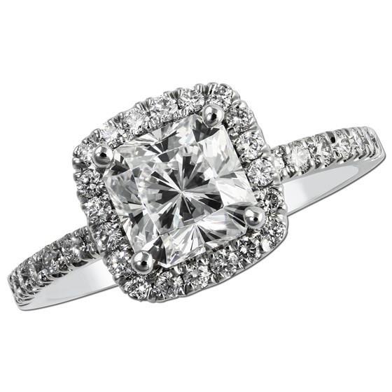 2.65 Carats Sparkling Diamonds Halo Anniversary Ring White Gold 14K Halo Ring