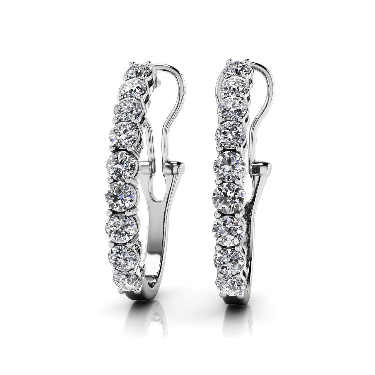New Stylish Round Cut Diamond Scoop Hoop Earrings Hoop Earrings