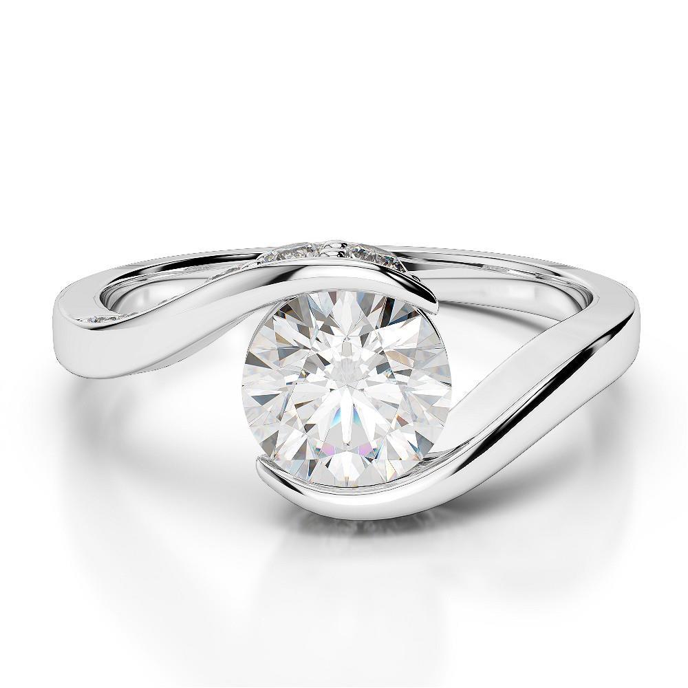 TWisted Design New Cut Sparkling Unique Solitaire Diamond Anniversary Ring