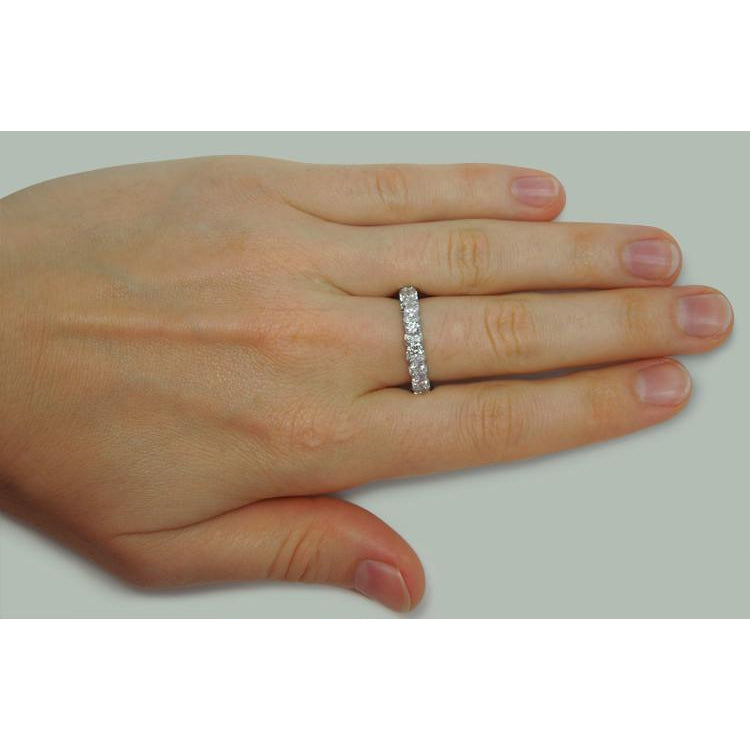 2.50 Carats Round Brilliant Diamonds Eternity Band White Gold 14K