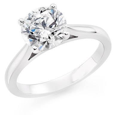 Lady’s Sparkling Unique Solitaire White Gold Diamond Anniversary Ring