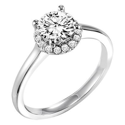 2.80 Ct Prong Set Round Cut Diamonds Ring Halo Halo Ring