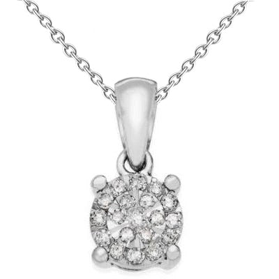 2 Carats Round Natural Earth Mined Diamond Necklace Pendant White Gold Women Jewelry 14K