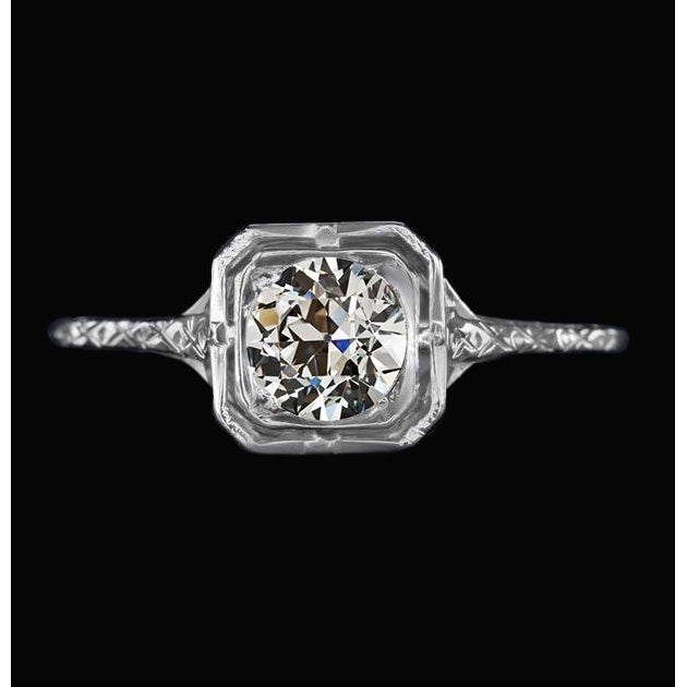 New Design Solitaire Lady’s Ring Old Mine Cut Diamond