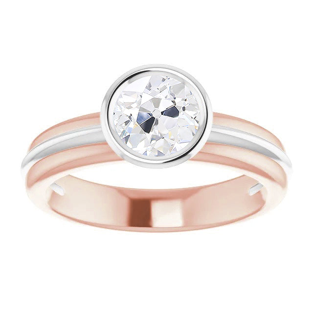 Big Solitaire Old Miner Bezel Set Diamond Ring