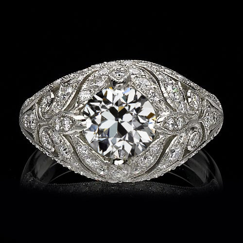 New Design Vintage Style Solitaire Ring Old Miner Cut Diamond