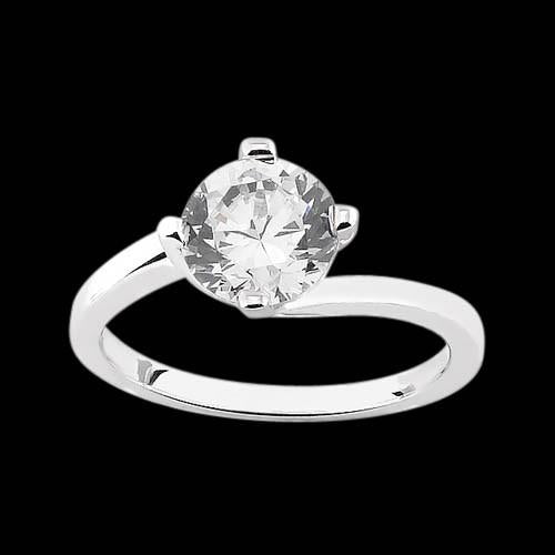 Twisted Lady’s Fancy Wedding Engagement White Gold Diamond Solitaire Ring